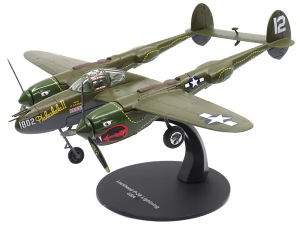 Lockheed P-38 Lightning Fighter Aircraft "Haleakala II 80th FG 459th FS Twin Dragons" (1944) United States Army Air Forces 1/72 Diecast Model by Militaria Die Cast #4