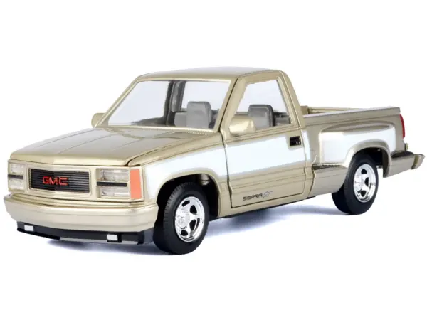1992 GMC Sierra GT Pickup Truck Gold Metallic with White Sides "American Classics" Series 1/24 Diecast Model Car by Motormax #2
