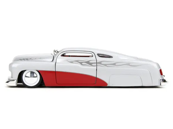 1951 Mercury Silver Metallic and Red with Flame Graphics and Red Interior "Bigtime Muscle" Series 1/24 Diecast Model Car by Jada #3