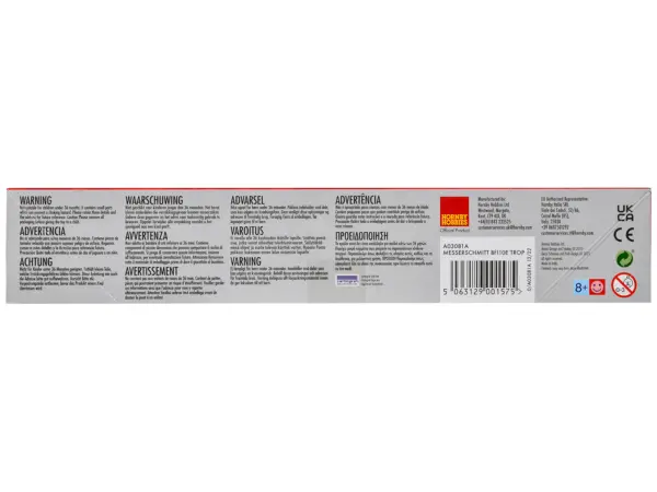 Level 2 Model Kit Messerschmitt Bf110E/E-2 TROP Fighter Aircraft with 2 Scheme Options 1/72 Plastic Model Kit by Airfix #3