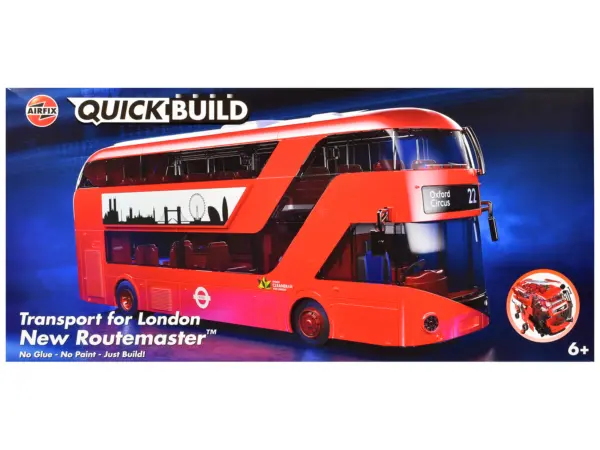 Skill 1 Model Kit Routemaster Double-Decker Bus "Transport for London" Snap Together Plastic Model Kit by Airfix Quickbuild #1