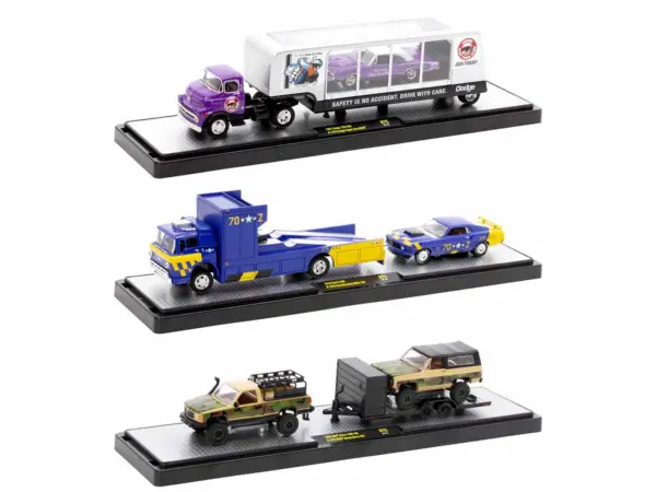 Auto Haulers Set of 3 Trucks Release 75 Limited Edition to 8000 pieces Worldwide 1/64 Diecast Models by M2 Machines #2