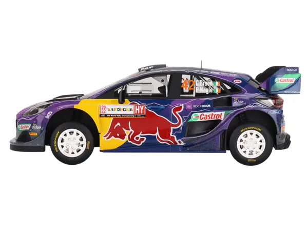Ford Puma Rally1 #42 Craig Breen - Paul Nagle "M-Sport Ford WRT" 2nd Place "Rally Italia Sardegna" (2022) 1/18 Model Car by Top Speed #3