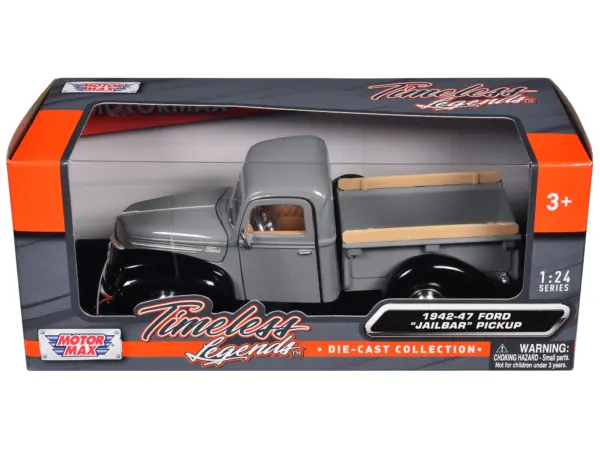1942-47 Ford "Jailbar" Pickup Truck Gray and Black "Timeless Legends" Series 1/24 Diecast Model Car by Motormax #1