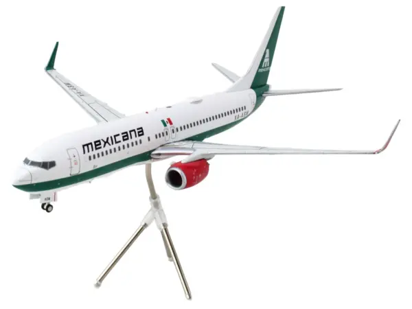 Boeing 737-800 Commercial Aircraft "Mexicana" (XA-ASM) White with Green Stripes "Gemini 200" Series 1/200 Diecast Model Airplane by GeminiJets #2