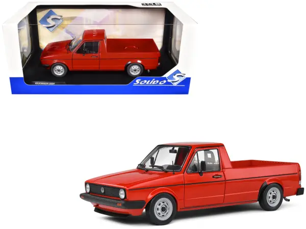 1983 Volkswagen Caddy MK 1 Pickup Truck Mars Red 1/18 Diecast Model Car by Solido #1