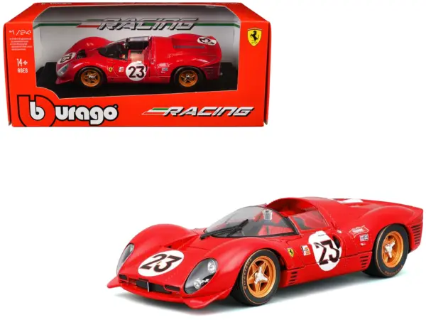 Ferrari 330 P4 #23 Lorenzo Bandini - Chris Amon "Ferrari S.P.A." Winner "24 Hours of Daytona" (1967) "Racing" Series 1/24 Diecast Model Car by Bburago #1