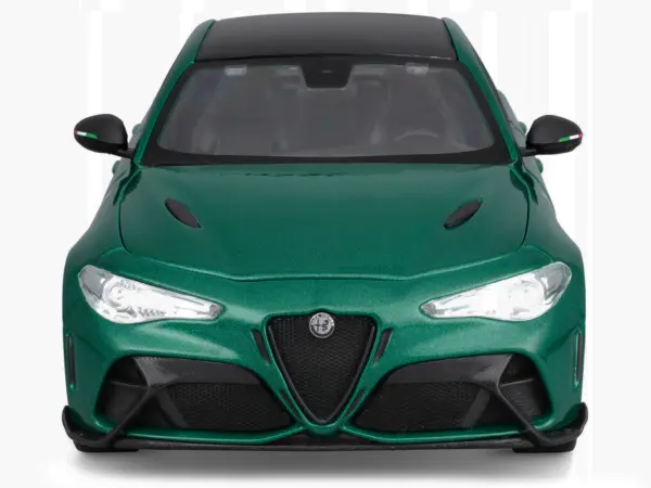 Alfa Romeo Giulia GTA Green Metallic with Carbon Top 1/18 Diecast Model Car by Bburago #5