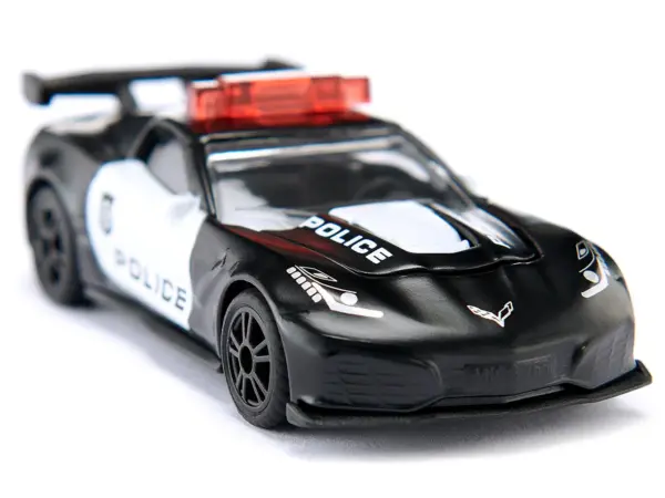 Chevrolet Corvette ZR1 Police Car Black and White Diecast Model Car by Siku #2