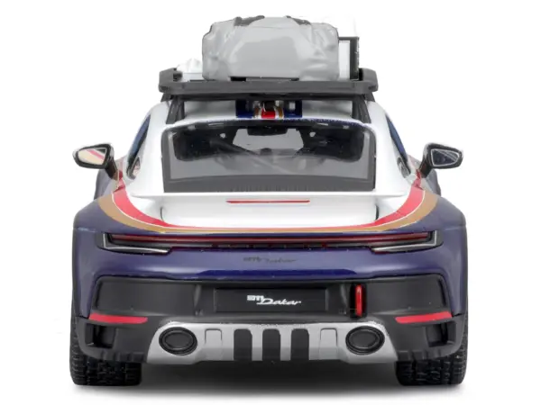 Porsche 911 Dakar #953 "Roughroads Porsche" Blue and White with Stripes and Roof Rack "Race" Series 1/24 Diecast Model Car by Bburago #5