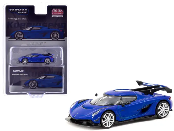 Koenigsegg Jesko Attack Blue Metallic "Global64" Series 1/64 Diecast Model by Tarmac Works #1