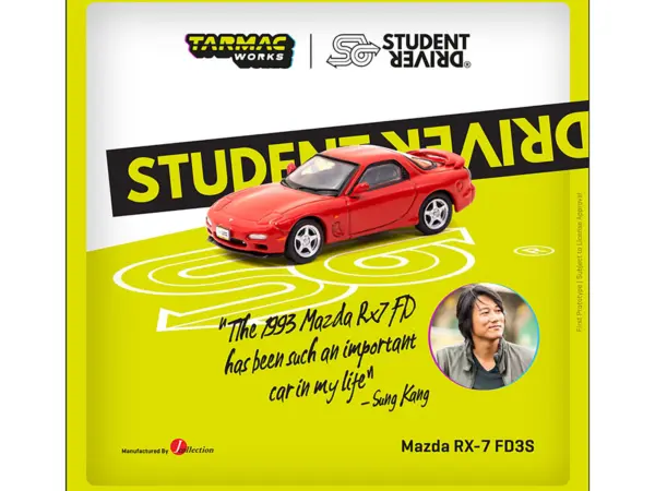 Mazda RX-7 FD3S RHD (Right Hand Drive) Red "Student Driver" "J Collection" Series 1/64 Diecast Model by Tarmac Works #3