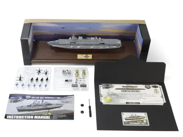British HMS Invincible (R05) Aircraft Carrier Full-Hull Edition "Falklands War" (1982) British Royal Navy "Battleship" Series 1/700 Diecast Model by Metal Proud #5