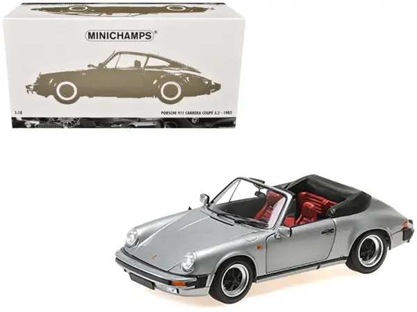 1983 Porsche 911 Carrera Cabriolet 3.2 Gray Metallic 1/18 Diecast Model Car by Minichamps #1