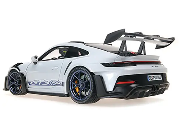 2022 Porsche 911 (992) GT3 RS "Weissach Package" Gray Metallic with Blue Accents Limited Edition to 649 pieces Worldwide 1/18 Diecast Model Car by Minichamps #4