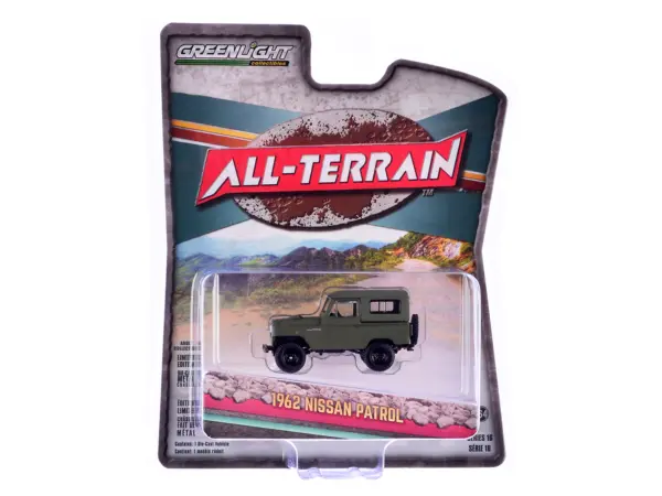 1962 Nissan Patrol Matt Olive Green "All Terrain" Series 16 1/64 Diecast Model Car by Greenlight #3