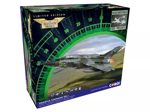 Panavia Tornado GR.1 Aircraft "Johnnie Walker 'Still Going Strong' No. 9 Squadron" (1998) British Royal Air Force "The Aviation Archive" Series 1/48 Diecast Model by Corgi #2