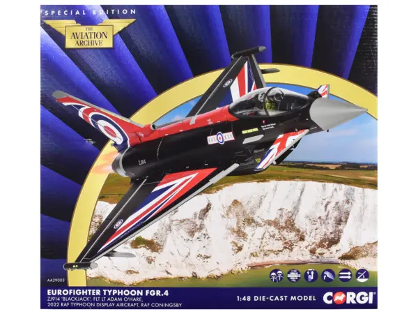 Eurofighter Typhoon FGR4 Aircraft "Blackjack RAF Typhoon Display Aircraft" (2022) British Royal Air Force "The Aviation Archive" Series 1/48 Diecast Model by Corgi #1