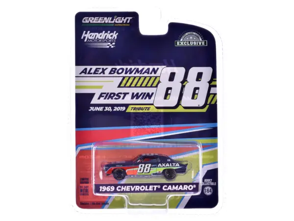1969 Chevrolet Camaro #88 "Alex Bowman - Hendrick Motorsports First Win Tribute" Dark Blue with Graphics "Hobby Exclusive" Series 1/64 Diecast Model Car by Greenlight #3