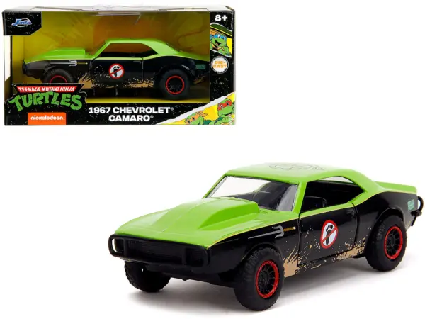 1967 Chevrolet Camaro "Teenage Mutant Ninja Turtles" Black and Green (Dirty) "Hollywood Rides" Series 1/32 Diecast Model Car by Jada #1