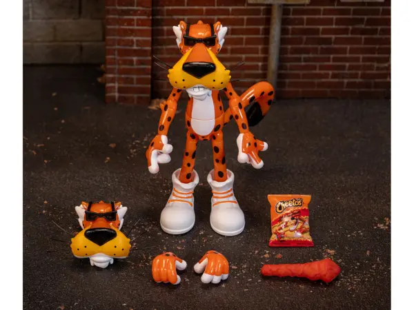 Chester Cheetah 5.5" Glow-in-the-Dark Figure with Accessories and Alternate Head and Hands "Flamin' Hot Cheetos Crunchy" Model by Jada #3