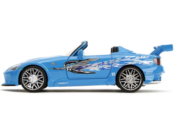 2001 Honda S2000 Convertible Blue with Graphics "Fast & Furious Remix" Series 1/24 Diecast Model Car by Jada #3