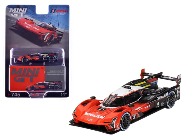 Cadillac V-Series.R #31 Jack Aitken - Pipo Derani - Alexander Sims "Whelen Engineering Racing" Winner IMSA "12 Hours of Sebring" (2023) Limited Edition to 5400 pieces Worldwide 1/64 Diecast Model Car by Mini GT #1