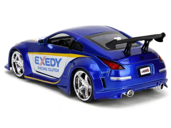 2003 Nissan 350Z "Exedy Racing Clutch" Candy Blue and White "JDM Tuners" Series 1/24 Diecast Model Car by Jada #4