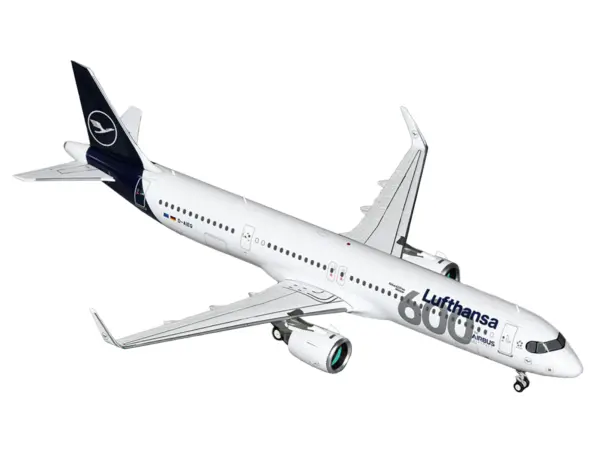 Airbus A321neo Commercial Aircraft "Lufthansa - 600th Airbus Aircraft" (D-AIEQ) White with Dark Blue Tail "Gemini 200" Series 1/200 Diecast Model Airplane by GeminiJets #2
