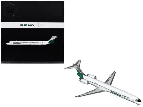 McDonnell Douglas MD-90 Commercial Aircraft "Reno Air" (N905RA) White with Green Tail "Gemini 200" Series 1/200 Diecast Model Airplane by GeminiJets #1