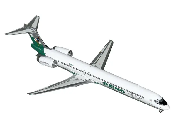 McDonnell Douglas MD-90 Commercial Aircraft "Reno Air" (N905RA) White with Green Tail "Gemini 200" Series 1/200 Diecast Model Airplane by GeminiJets #2