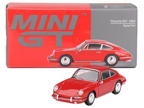 1963 Porsche 901 Signal Red Limited Edition to 4200 pieces Worldwide 1/64 Diecast Model Car by Mini GT #4