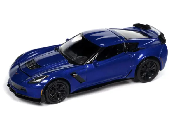 2019 Chevrolet Corvette Z06 Elkhart Lake Blue Metallic "Sports Cars" Series 1/64 Diecast Model Car by Auto World #2