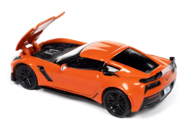 2019 Chevrolet Corvette Z06 Sebring Orange with Black Hood "Sports Cars" Series 1/64 Diecast Model Car by Auto World #3