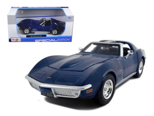 1970 Chevrolet Corvette Blue 1/24 Diecast Model Car by Maisto #1
