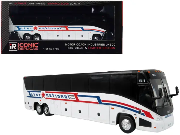 MCI J4500 Coach Bus "International Stage Lines" White "The Bus & Motorcoach Collection" Limited Edition to 504 pieces Worldwide 1/87 (HO) Diecast Model by Iconic Replicas #1