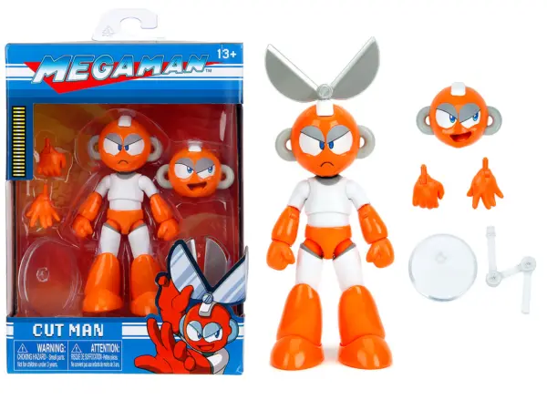 Cut Man 4.5" Moveable Figure with Accessories and Alternate Head and Hands "Mega Man" (1987) Video Game Model by Jada #1