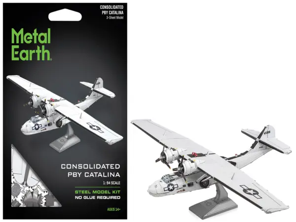 Model Kit Consolidated PBY Catalina Amphibious Aircraft "Miss Pick Up" United States Army Air Forces (Moderate Difficulty) Steel Model by Metal Earth #1