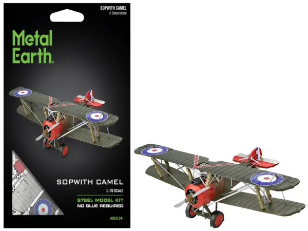 Model Kit Sopwith Camel Aircraft "World War I" British Royal Flying Corps (Moderate Difficulty) Steel Model by Metal Earth #1