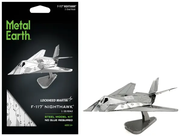 Model Kit Lockheed Martin F-117 Nighthawk Stealth Aircraft "United States Air Force" (Moderate Difficulty) Steel Model by Metal Earth #1
