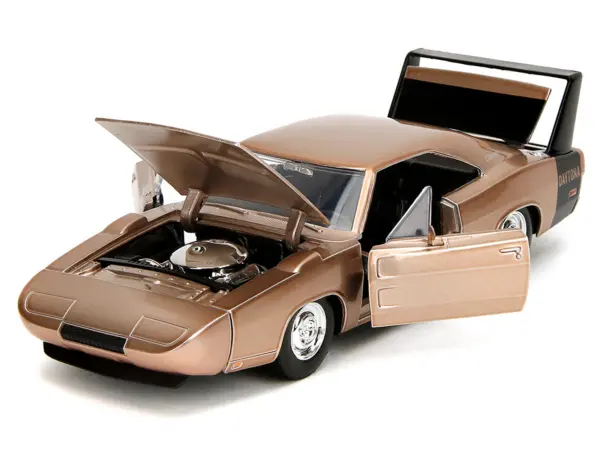1969 Dodge Charger Daytona Bronze Metallic with Black Tail Stripe "Bigtime Muscle" Series 1/24 Diecast Model Car by Jada #2