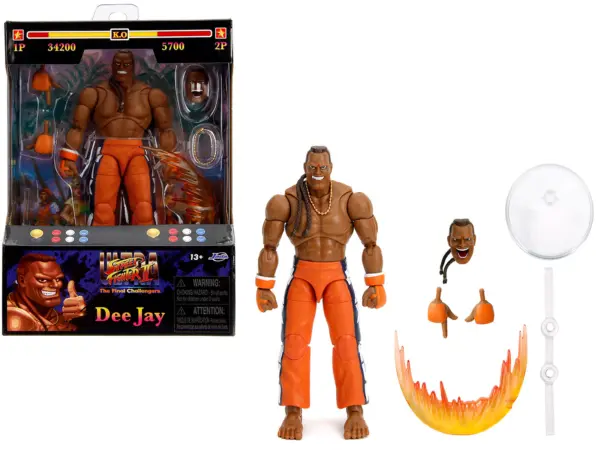 Dee Jay 6" Moveable Figure with Accessories and Alternate Head and Hands "Ultra Street Fighter II: The Final Challengers" (2017) Video Game Model by Jada #1