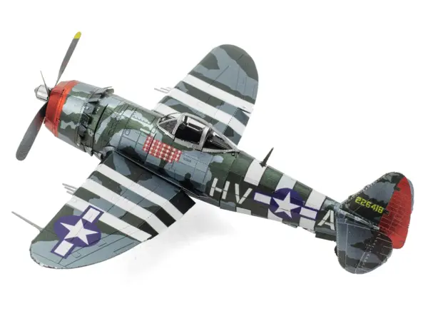 Model Kit Republic P-47 Thunderbolt Fighter Aircraft "The Jug" United States Army Air Forces (Moderate Difficulty) Steel Model by Metal Earth #3