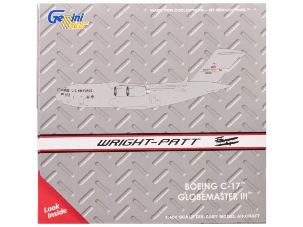 Boeing C-17 Globemaster III Transport Aircraft "Wright-Patterson Air Force Base - United States Air Force" (000-0178) Gray "Gemini Macs" Series 1/400 Diecast Model Airplane by GeminiJets #3