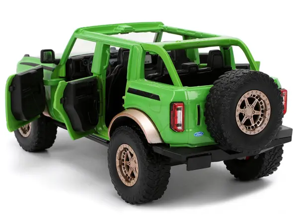 2021 Ford Bronco Green with Black Stripes and Green M&M's Diecast Figure "Hollywood Rides" Series 1/24 Diecast Model Car by Jada #5