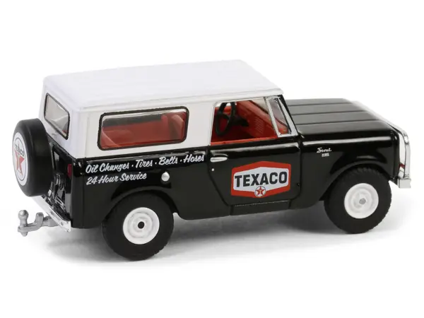 1963 Harvester Scout "Texaco" Black with White Top and Red Interior "Texaco Special Edition" Series 1 1/64 Diecast Model Car by Greenlight #4