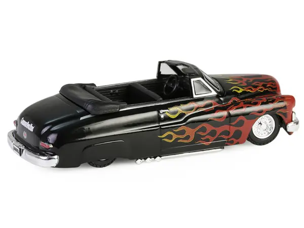 1950 Mercury Eight Convertible Lowrider Black with Flames "Menacing Monica" "Garbage Pail Kids" Series 7 1/64 Diecast Model Car by Greenlight #3