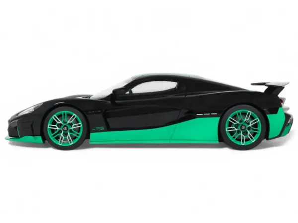 2023 Rimac Nevera Black with Green Stripes 1/18 Model Car by GT Spirit #4