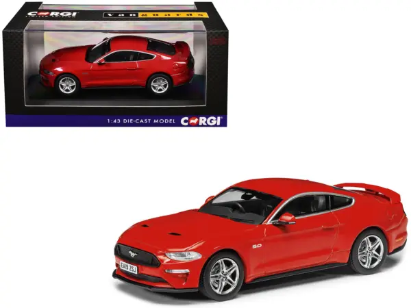 Ford Mustang Mk6 GT Fastback 5.0 RHD (Right Hand Drive) Race Red "Vanguards" Series 1/43 Diecast Model Car by Corgi #1