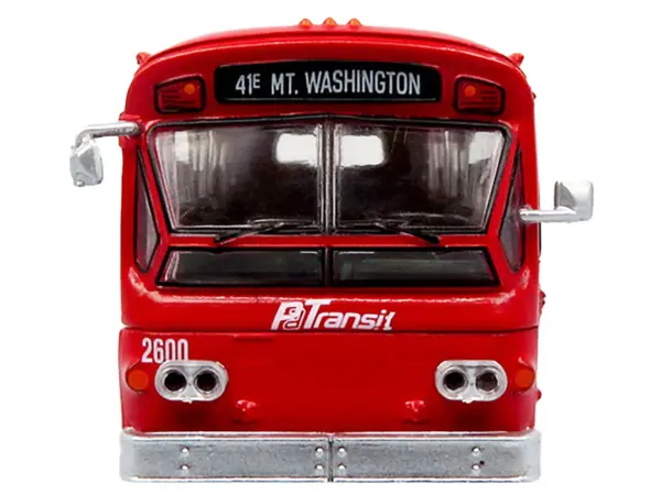 Flxible 53102 New Look Transit Bus "Pittsburgh Area Transit" Red and White "Vintage Bus & Motorcoach Collection" Limited Edition 1/87 (HO) Diecast Model by Iconic Replicas #4